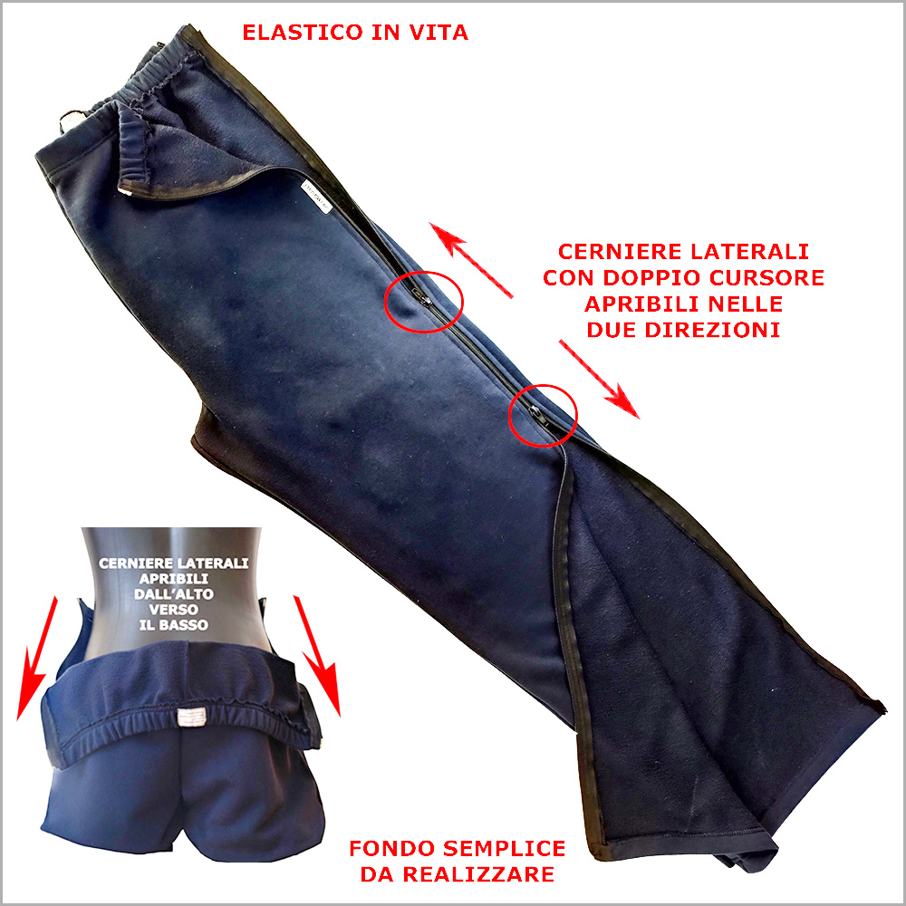 tuta incontinenza cerniere laterali